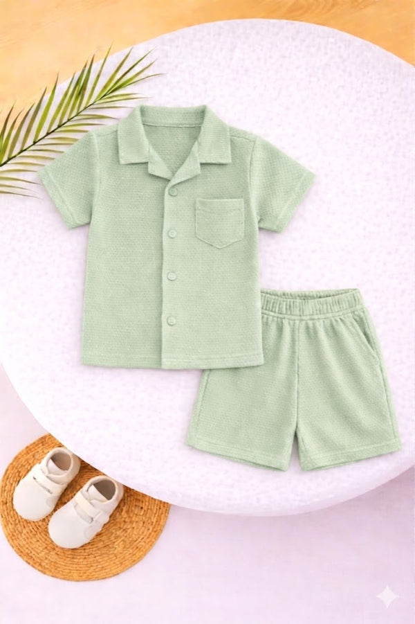 Pistachio Green Thermal Mesh Co-ord Set