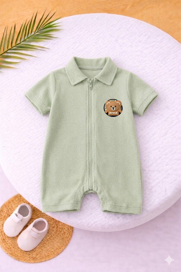 Pistachio Green Thermal Mesh Sleepsuit