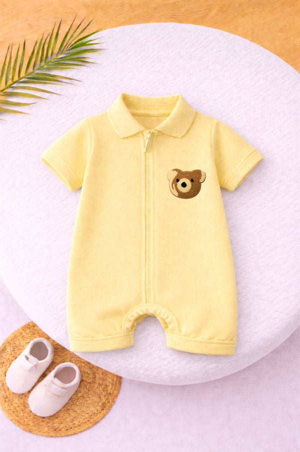 Yellow Thermal Mesh Sleepsuit