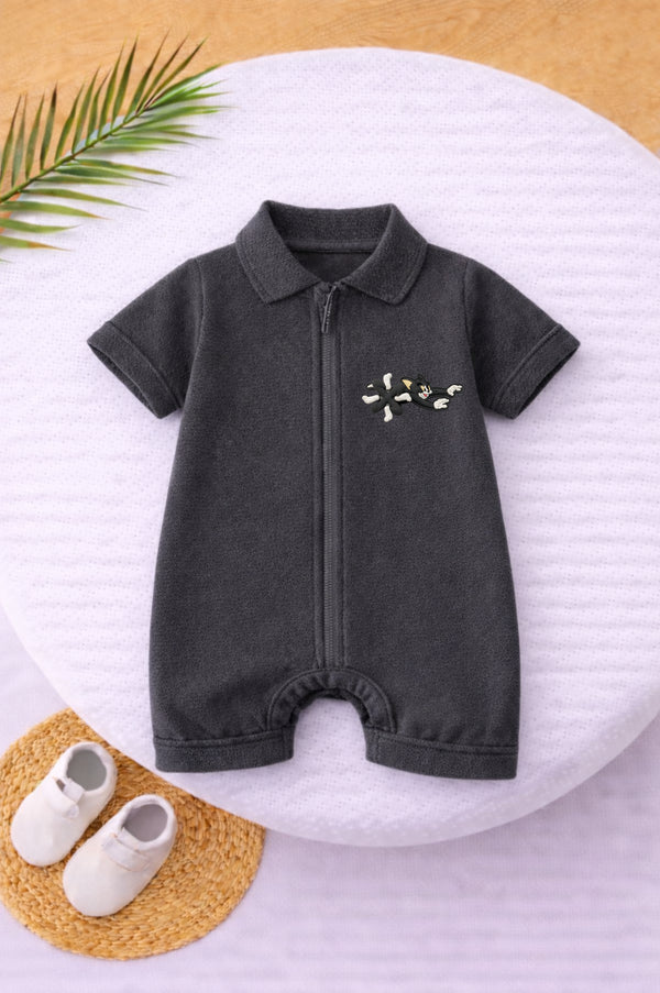 Charcoal Grey Thermal Mesh Sleepsuit