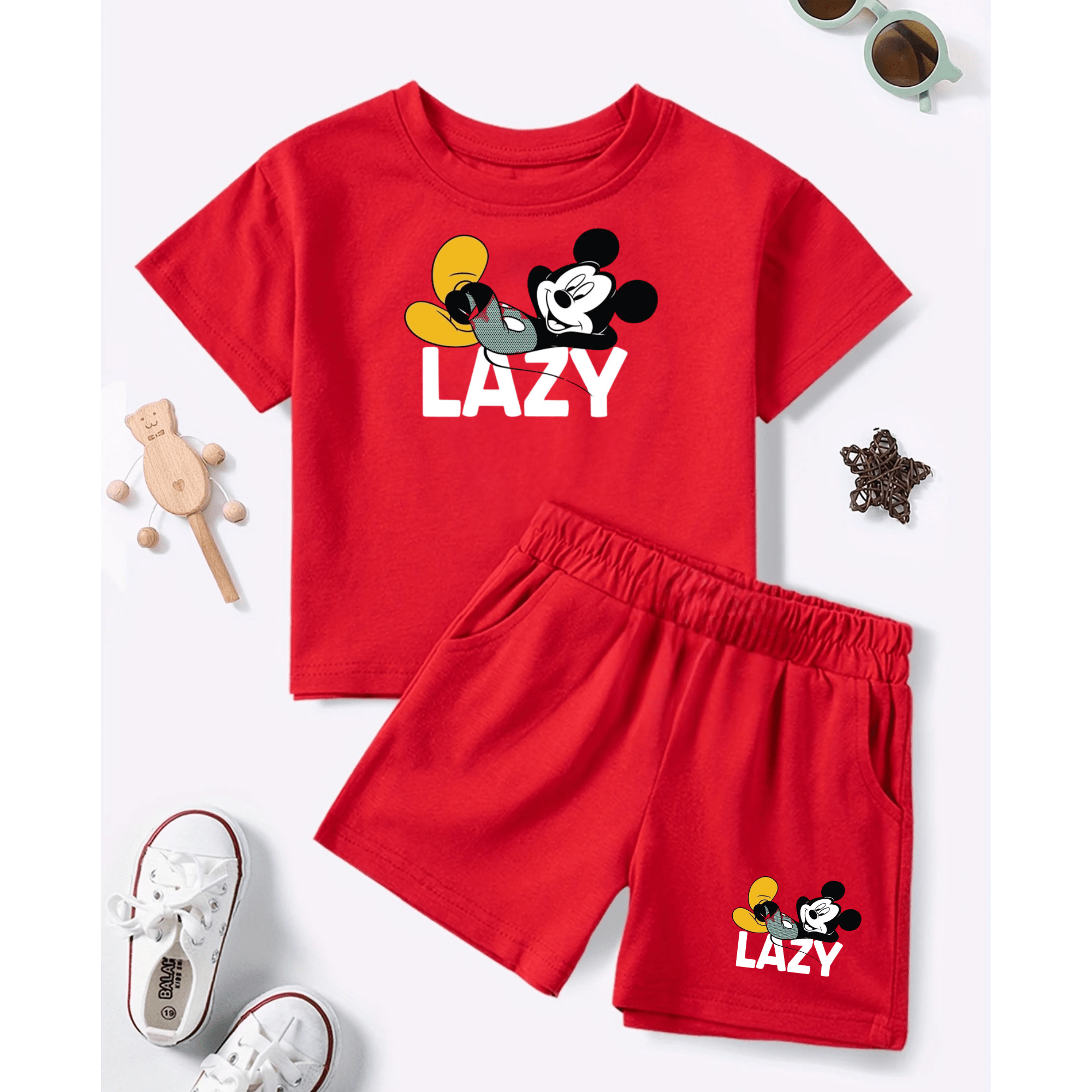 Lazy Mickey Printed Short Set