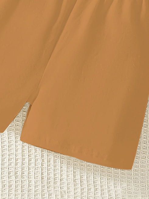 Pluto Cartoon Tee & Brown Short Set