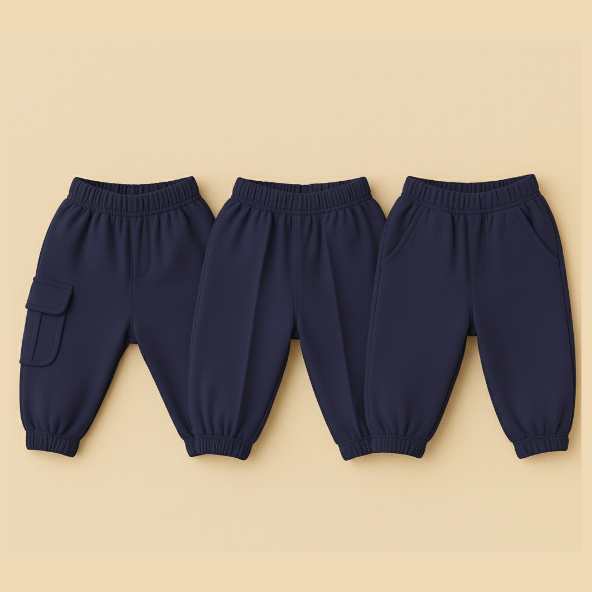 Navy Blue Pack of 3 Trousers