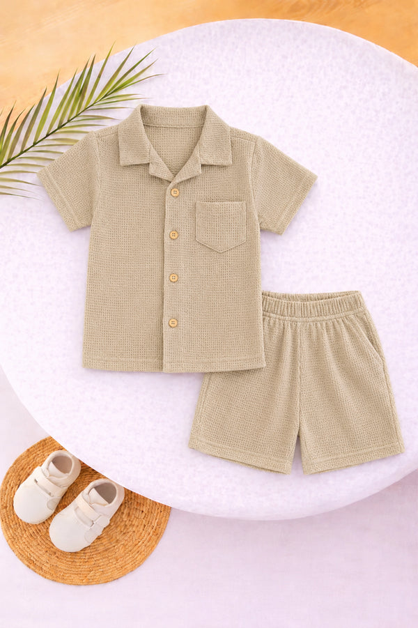 Beige Thermal Mesh Co-ord Set