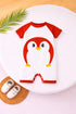 Penguin Printed Red & White Romper