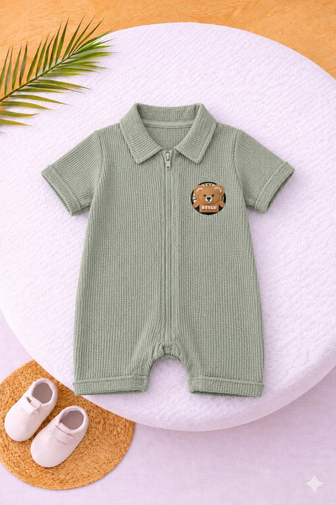 Pistachio Green Thermal Mesh Sleepsuit