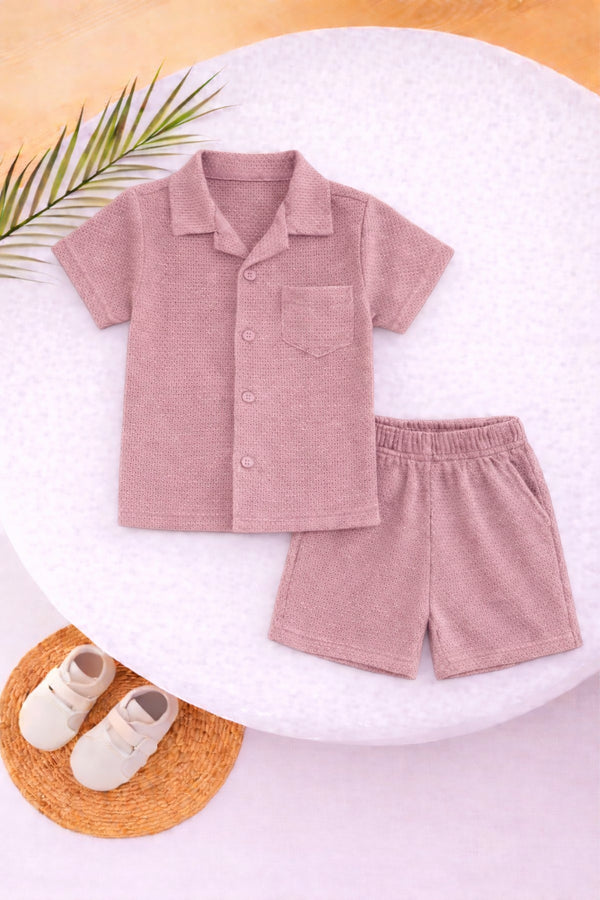 Clay Pink Thermal Mesh Co-ord Set