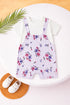 Misty Mauve Floral Dungree Romper