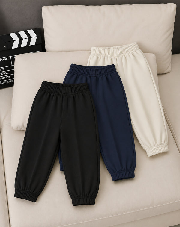 Pack of 3 – Black, Navy & Cream Knife Pleat Pants