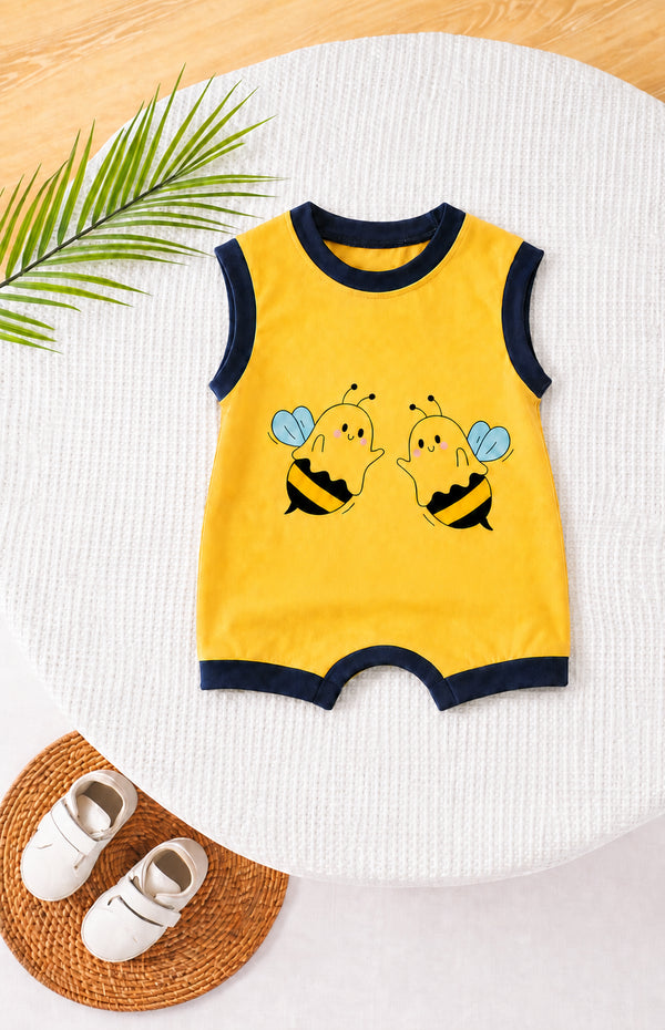 Bee Printed Sleeveless Romper
