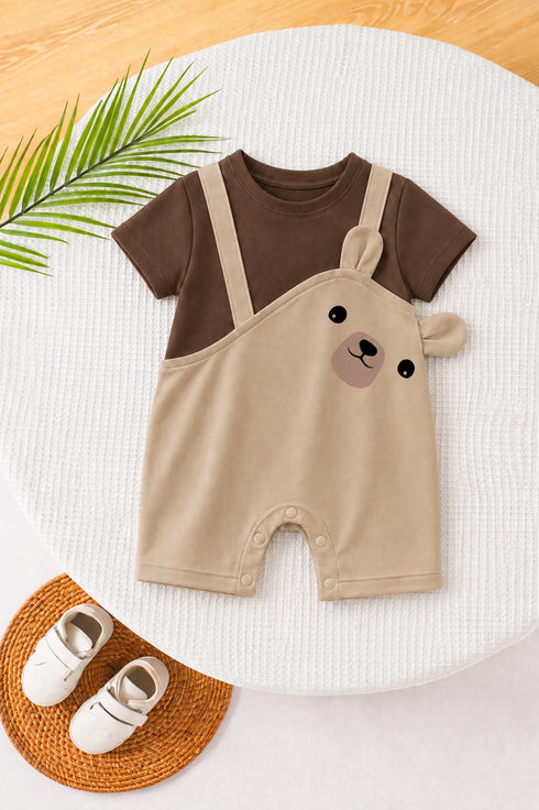 Caramel Bear Cut & Sew Romper