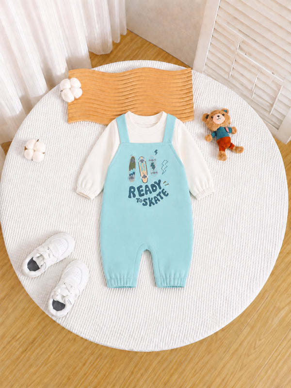 Skater Printed Dungaree Romper
