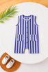 Yarn Dyed Striped Sleeveless Romper