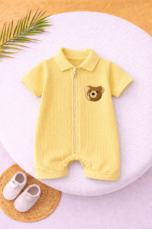 Yellow Thermal Mesh Sleepsuit