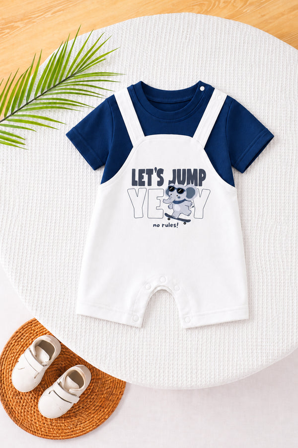 Skatey Elephant Dungaree Romper