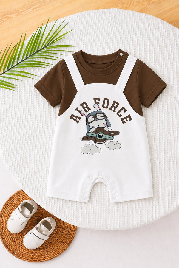 Air Force Bunny Dungaree Romper