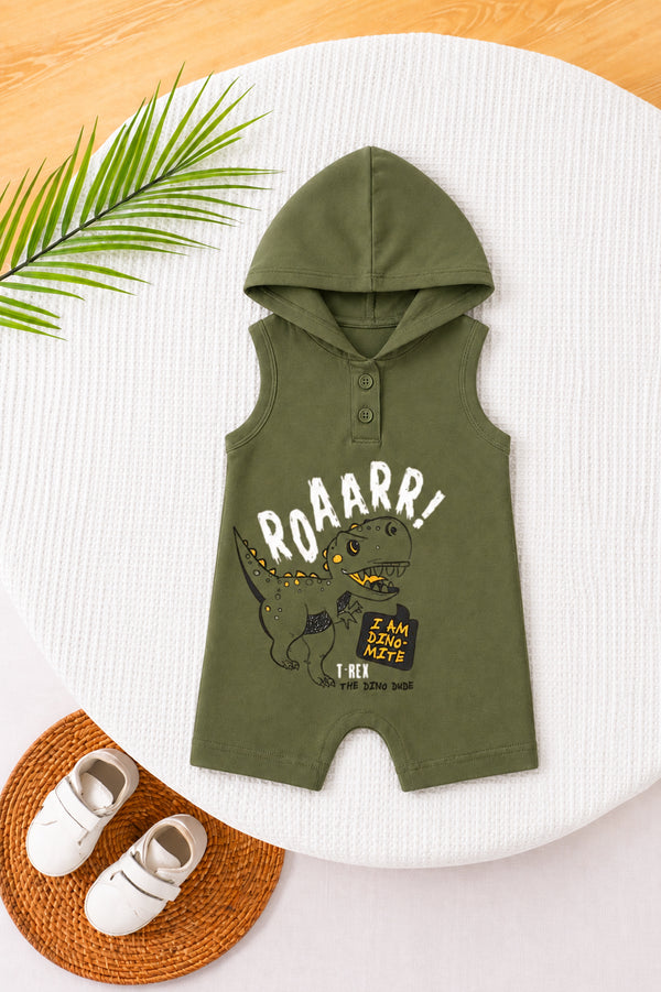 Tiny T-Rex Sleeveless Romper | Twinkle Tods