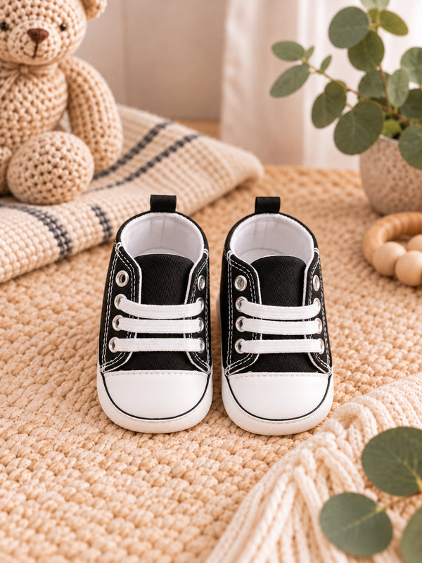 Black Canvas Baby Sneakers