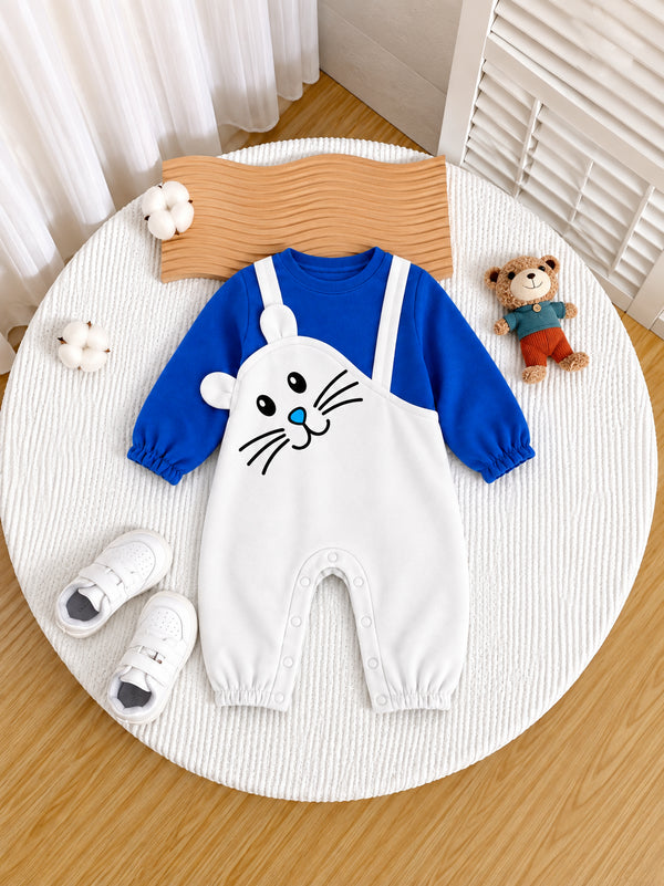Blue Whiskers Cut & Sew Fleece Romper