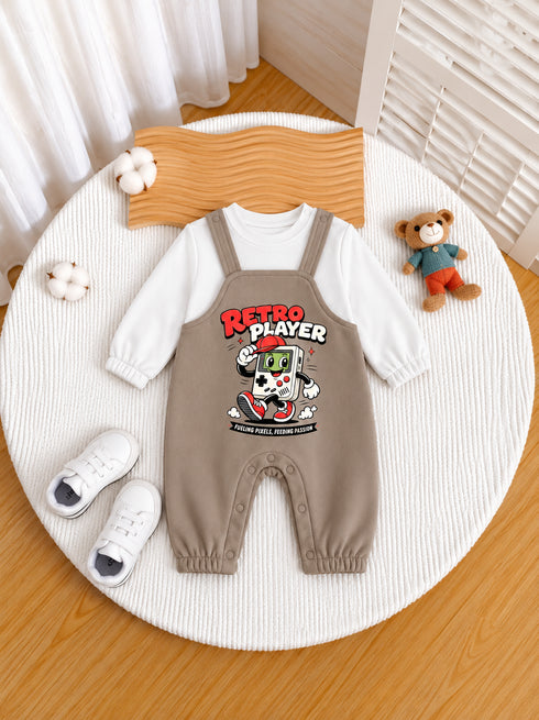 Retro Player Dungaree Romper