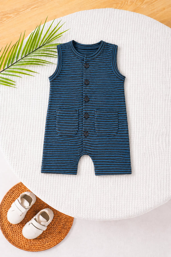 Urban Stripe Yarn Dyed Sleeveless Romper