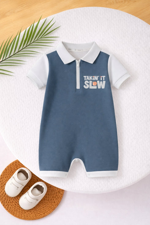 Slow Days Polo Zip Romper