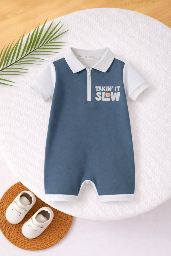 Slow Days Polo Zip Romper