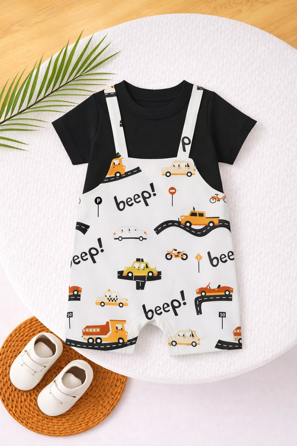 Speedy Streets Dungree Romper