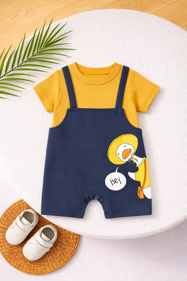 Hey Duck Printed Dungree Romper
