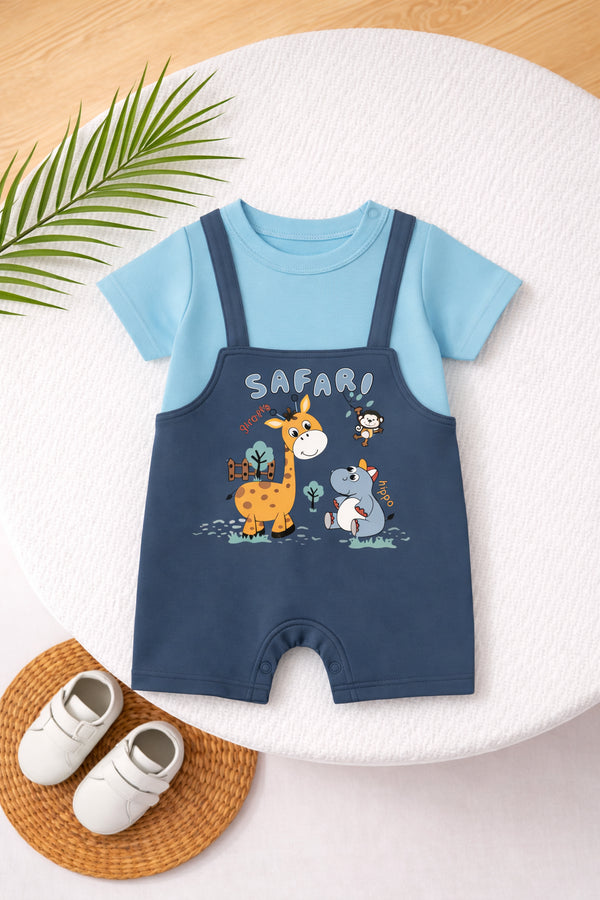 Safari Printed Dungree Romper