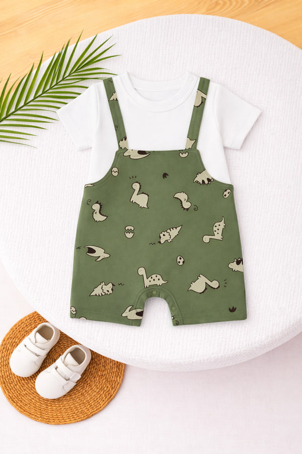 Mini Dino Explorer Dungree Romper