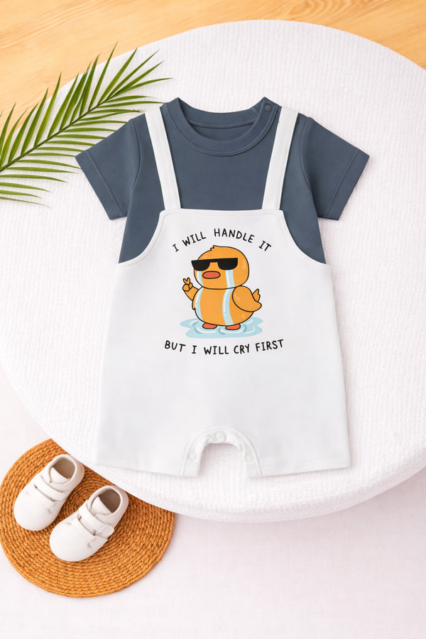 I’ll Handle It Printed Dungree Romper