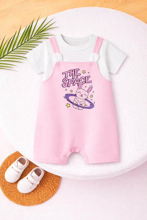 The Space Printed Dungree Romper