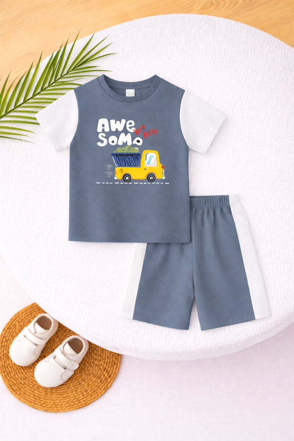 Awe-Somo Printed Short Set