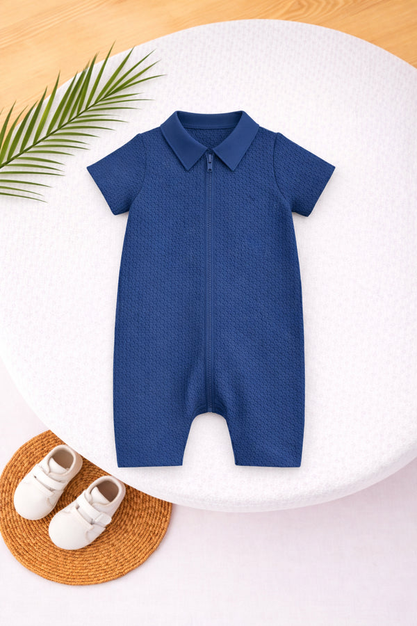 Royal Blue Waffle Knit Sleepsuit