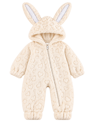 Textured Faux Fur Bunny Romper