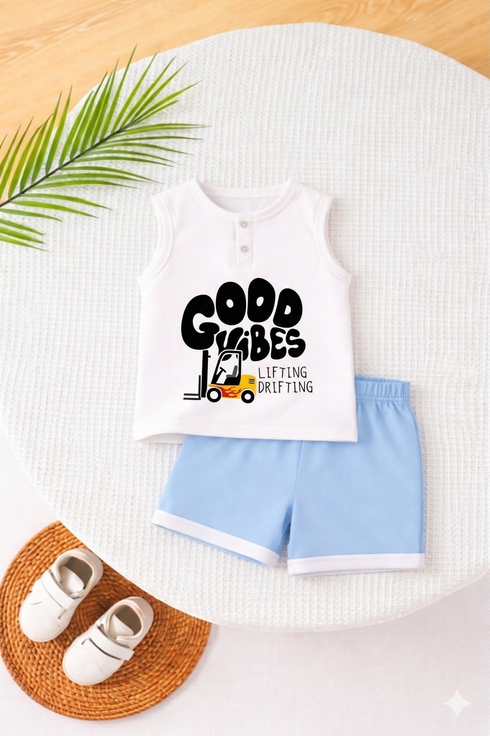 Good Vibes Henley Sando Set