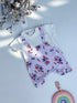 Misty Mauve Floral Dungree Romper