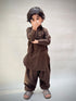Brown Blended Kameez Shalwar