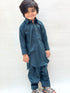 Olive Green Blended Kameez Shalwar