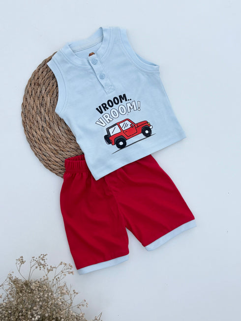 Vroom Rider Henley Sando Set
