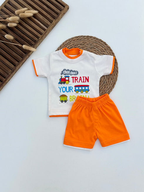Train Your Brain Printed Short Set