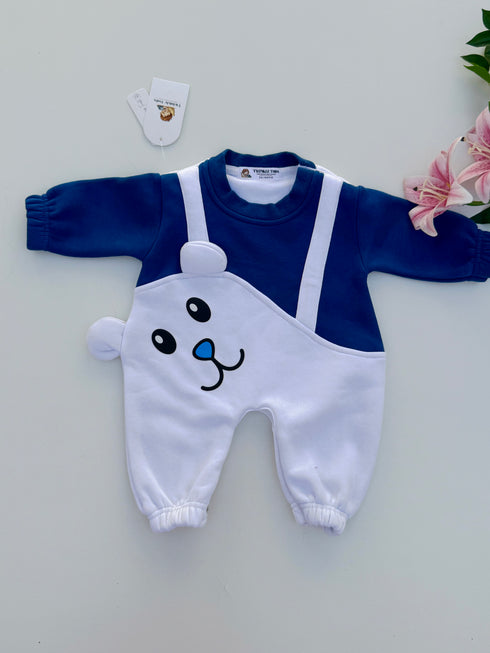 Blue Whiskers Cut & Sew Fleece Romper