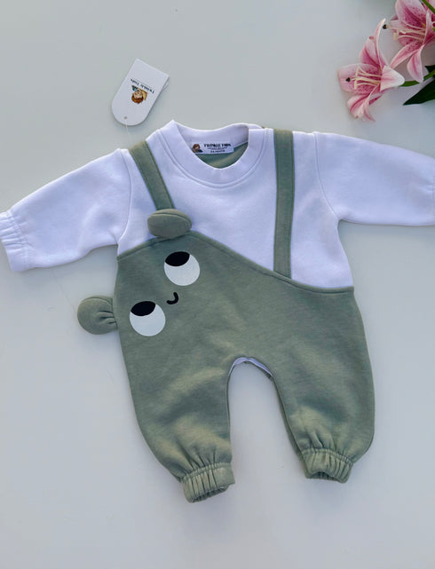 Sage Cub Cut & Sew Fleece Romper