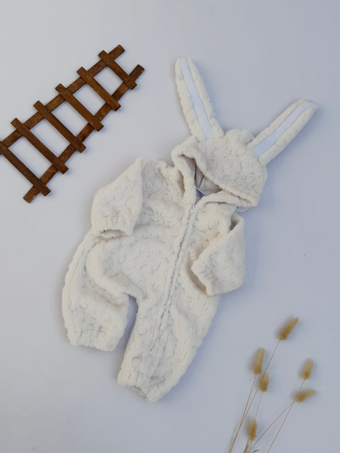 Textured Faux Fur Bunny Romper