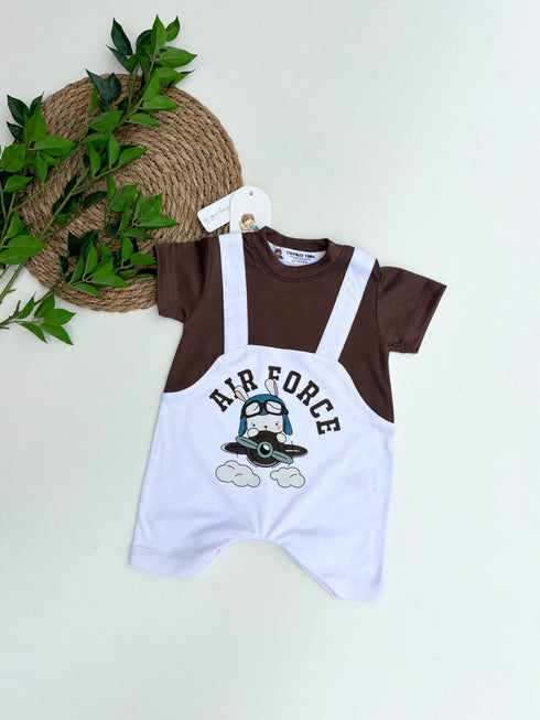 Air Force Bunny Dungaree Romper
