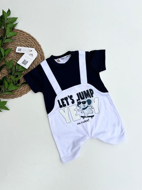 Skatey Elephant Dungaree Romper