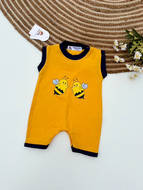 Bee Printed Sleeveless Romper