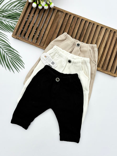 Ribbed Pants Pack of 3 (White,Sand,Black)