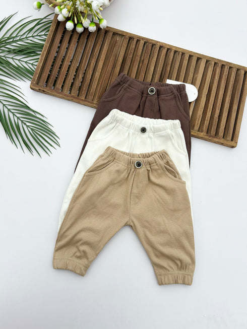 Ribbed Pants Pack of 3 (Brown,Beige,White)